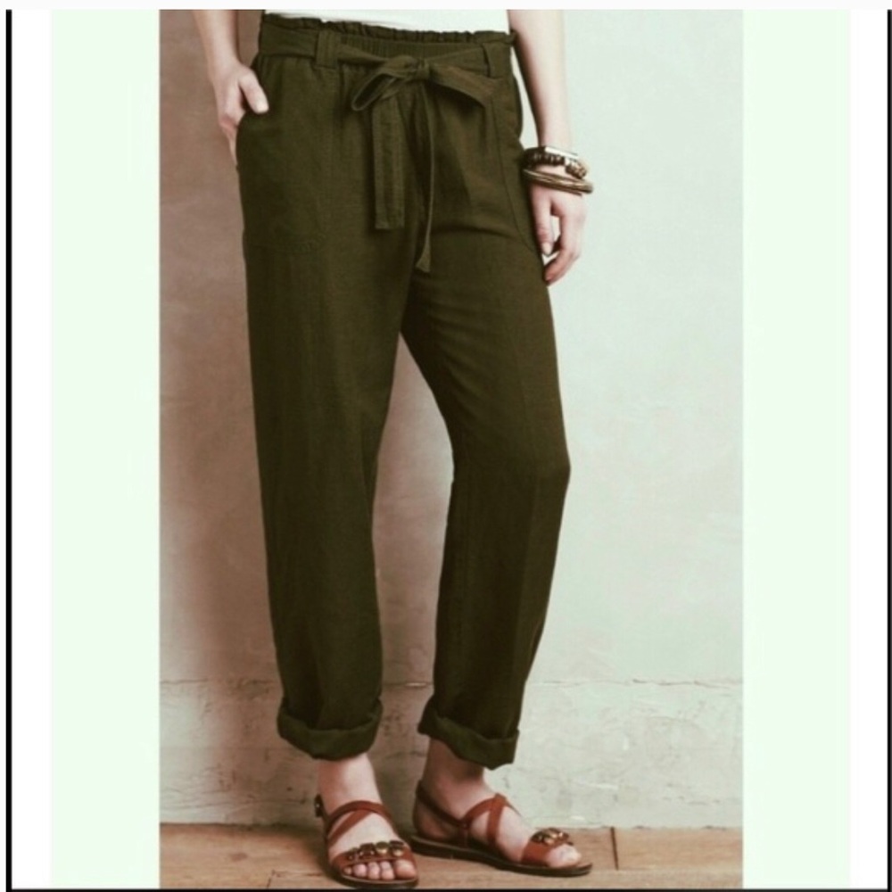 Anthropologie Cartonnier canvas paper bag pants
